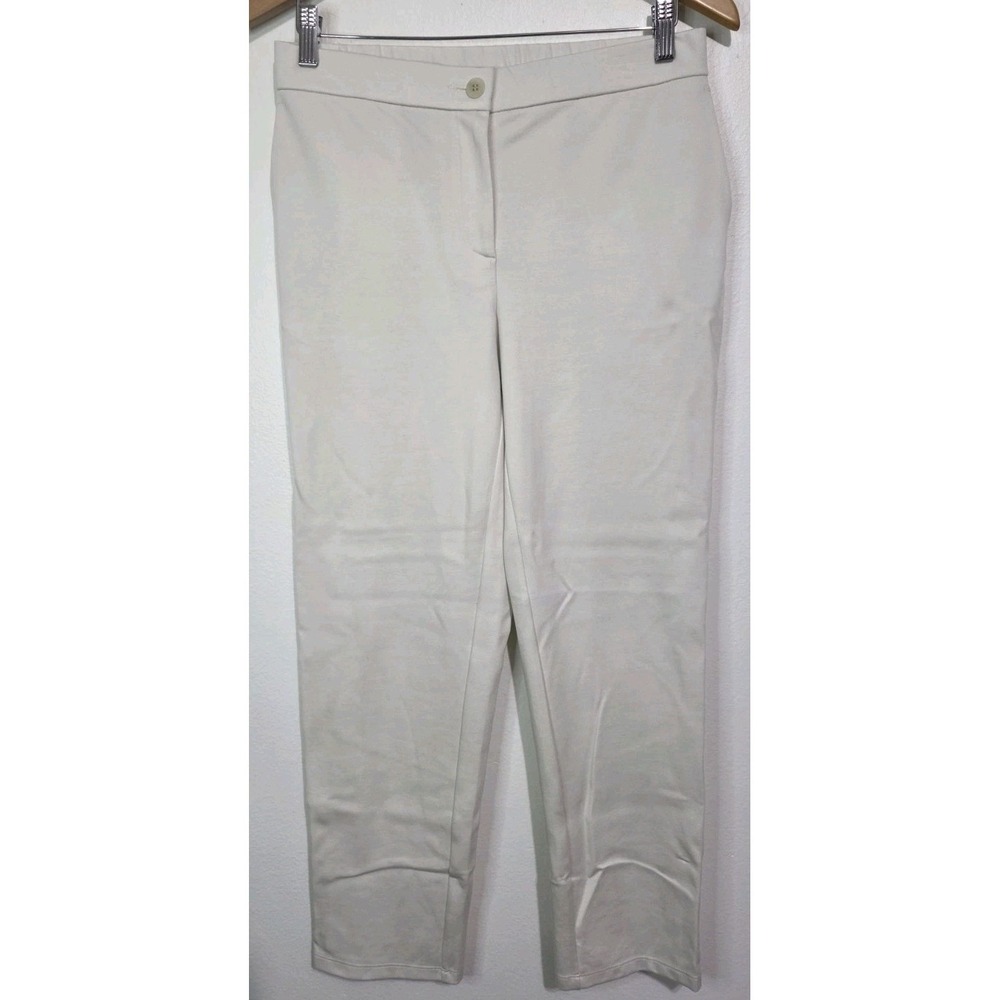 Eileen Fisher Stretch Cream Pant S Comfy Lyocel Luxury Basics Career Tapered Leg